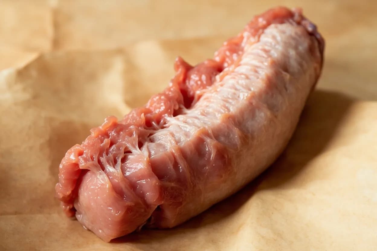 Where the gopchang (small intestine) lives on the source. Beef small intestine (duodenum, jejunum, and ileum), typically from the first 2–3 meters of the small intestine where the wall is thickest and the inner fat most abundant.