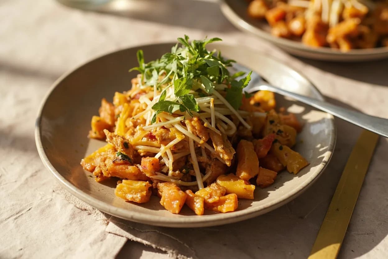Jackfruit Breakdown — Raw vs. Ripe prepared the canonical way — Kathal ki sabzi (Indian raw jackfruit curry). Oil your knife blade, cutting board, and hands with vegetable oil or coconut oil — this prevents latex adhesion
