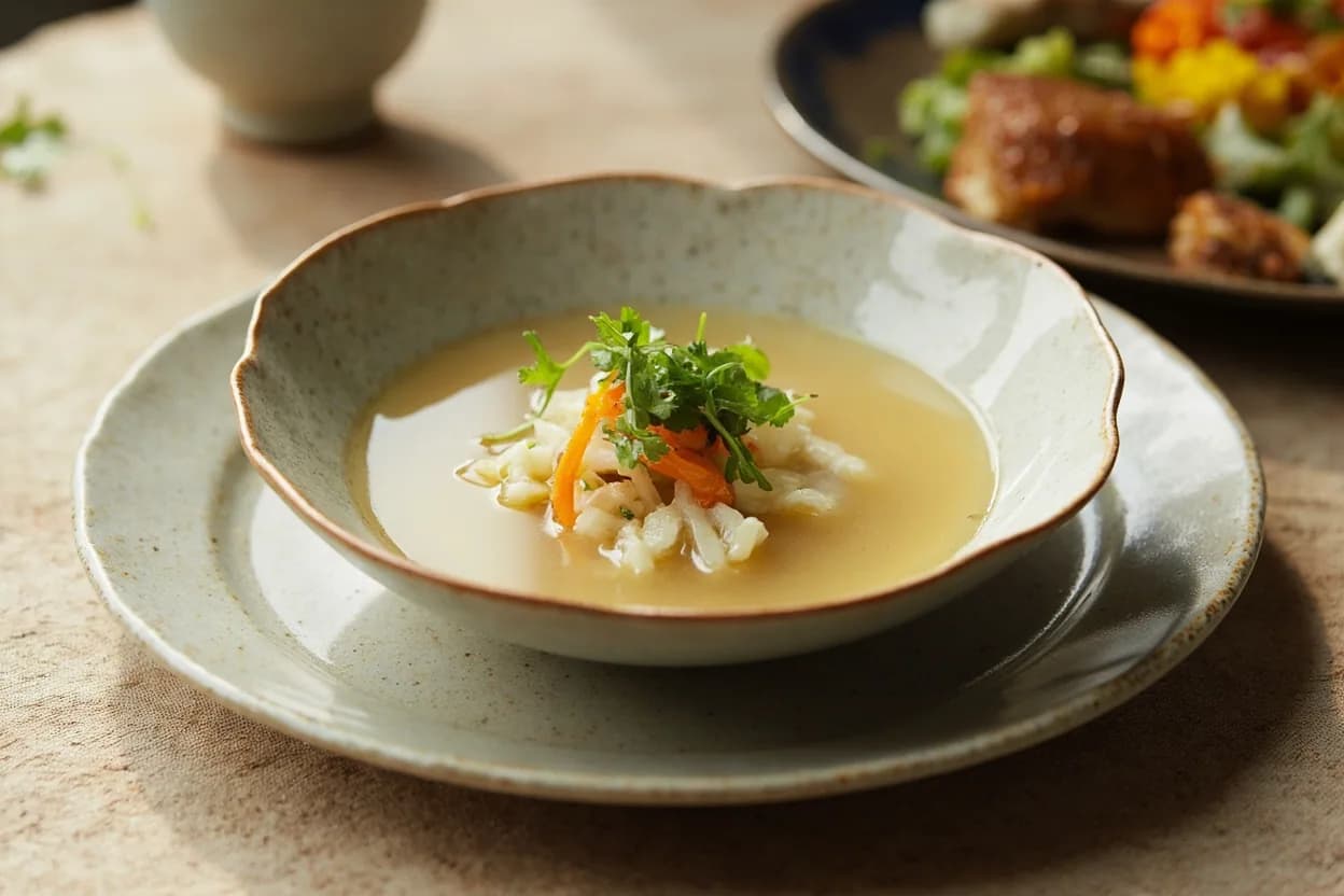 Kazari-giri (Decorative Vegetable Cuts) prepared the canonical way — Osechi ryōri (Japanese New Year dishes). Select firm, blemish-free vegetables at peak freshness — soft or fibrous vegetables collapse when carved.