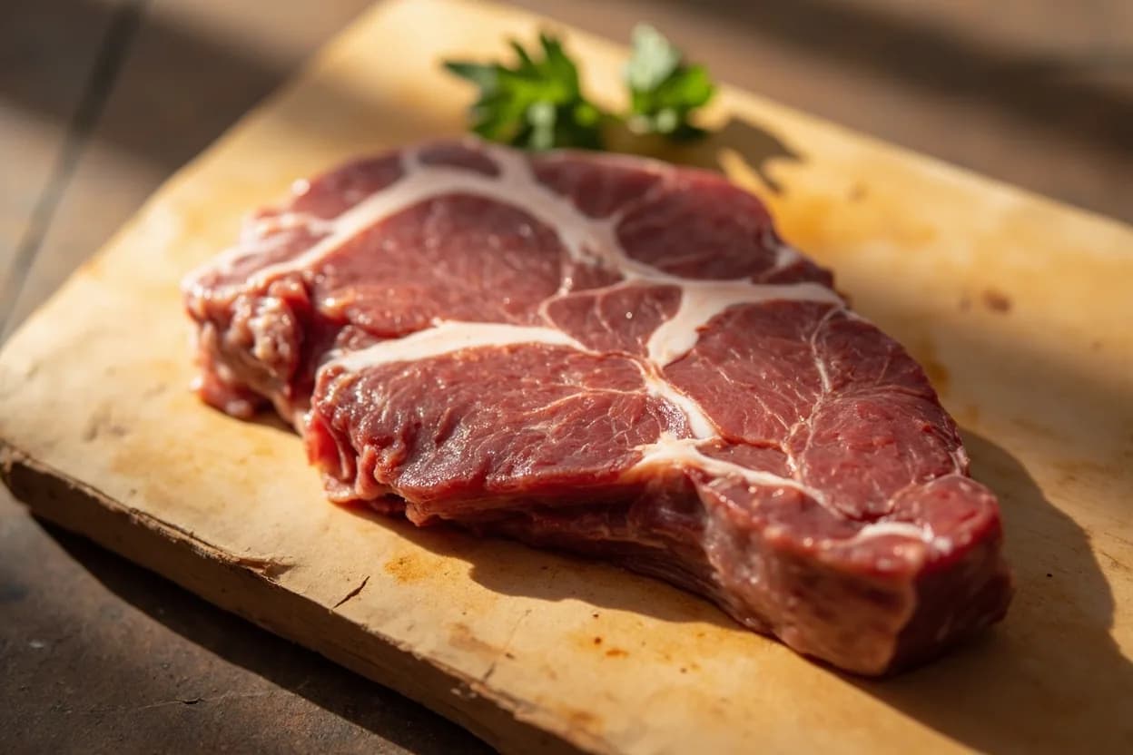 Maciza vs. Surtida (Carnitas Cuts) in its raw whole-cut form on a butcher's board — In Mexican carnitas tradition, the entire pig is braised in lard or its own fat in a copper or steel cazo (cauldron), then portioned according to the customer's preference. Identifying traits: Maciza is defined by lean muscle integrity: pull-apart fibers that hold shape when scooped, Surtida is defined by heterogeneity: every bite may deliver a different texture, Both are cooked in the same cazo and served at the same temperature.