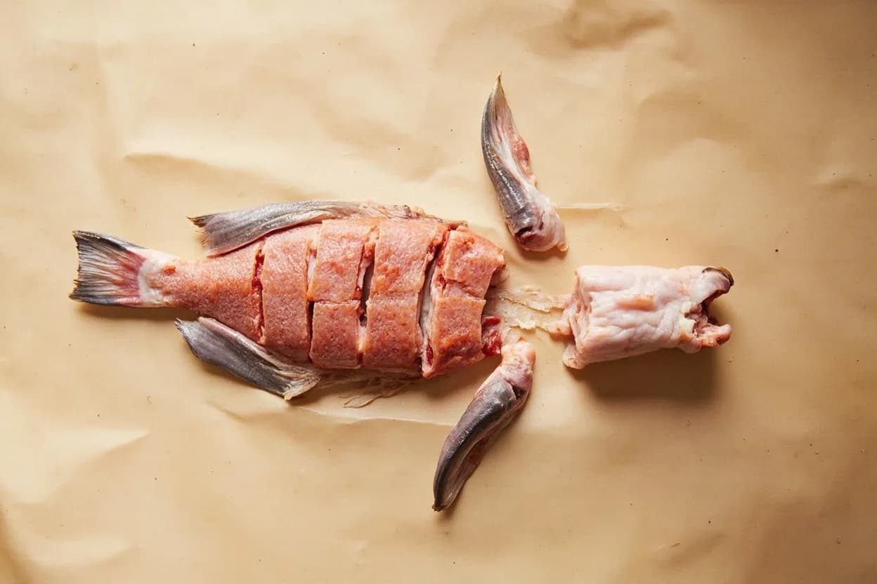 Where the monkfish skinning & loin portioning lives on the source. The tail of Lophius piscatorius (European) or L.