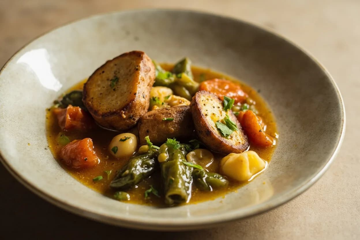 Paysanne prepared the canonical way — Pot-au-feu (classic French boiled dinner). Peel and trim the vegetable to a workable piece; for carrots, oblique or simply cross-slice at 3 mm on a bias for the classic round paysanne shape.