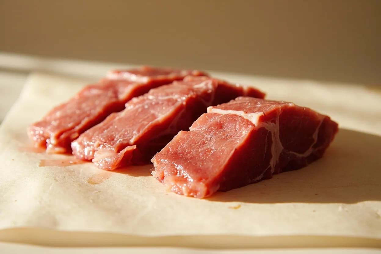 Where the sogigiri (diagonal bias slice) lives on the source. Applied to fish fillets (particularly white-fleshed fish such as tai, hirame, and buri), boneless poultry breast, pork tenderloin, and firm vegetables (naga-imo, lotus root, gobō, carrot, cucumber).