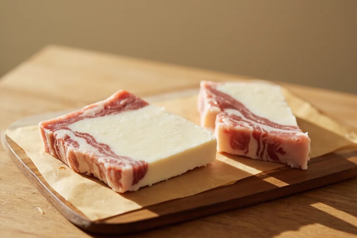 Tofu Block Breakdown — Slabs, Cubes & Crumbles in its raw whole-cut form on a butcher's board — Tofu block breakdown encompasses three distinct cutting approaches adapted to the block's density. Identifying traits: High moisture content in silken varieties demands gentle handling or no knife at all, Firm and extra-firm cubes develop a crispy crust when pan-fried or baked if surface moisture is removed first, Crumbles have maximum surface area, absorbing marinades and seasonings rapidly.