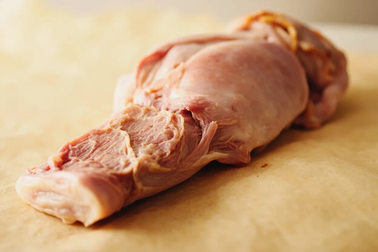 Where the whole chicken chop (bone-in cantonese style) lives on the source. The entire cooked whole chicken — breast, wings, thighs, drumsticks, back, and neck — chopped through all bones.