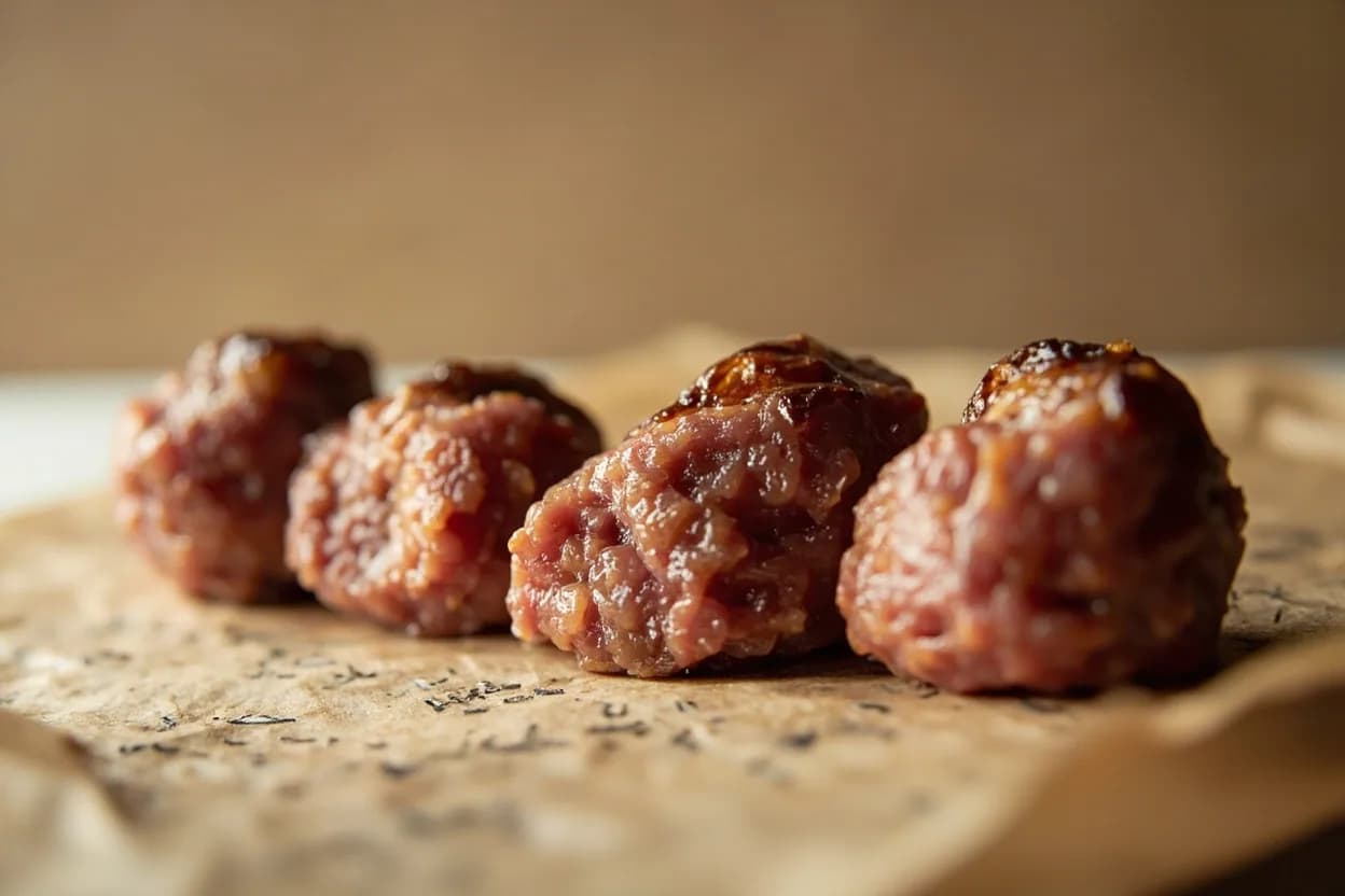 Beef: Blue (Bleu) in context — the stages just below and above, side-by-side. Blue, or bleu in French culinary tradition, is the stage below rare. Target reference 46–49°C (115–120°F).