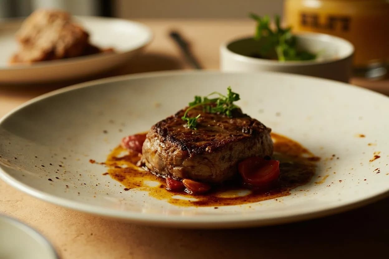 Beef: Medium-Well in practice — Grilled sirloin steak (medium-well request in casual dining). Professional cooks often find medium-well the most difficult doneness to produce well — it requires stopping just shy of the point where all character is gone.