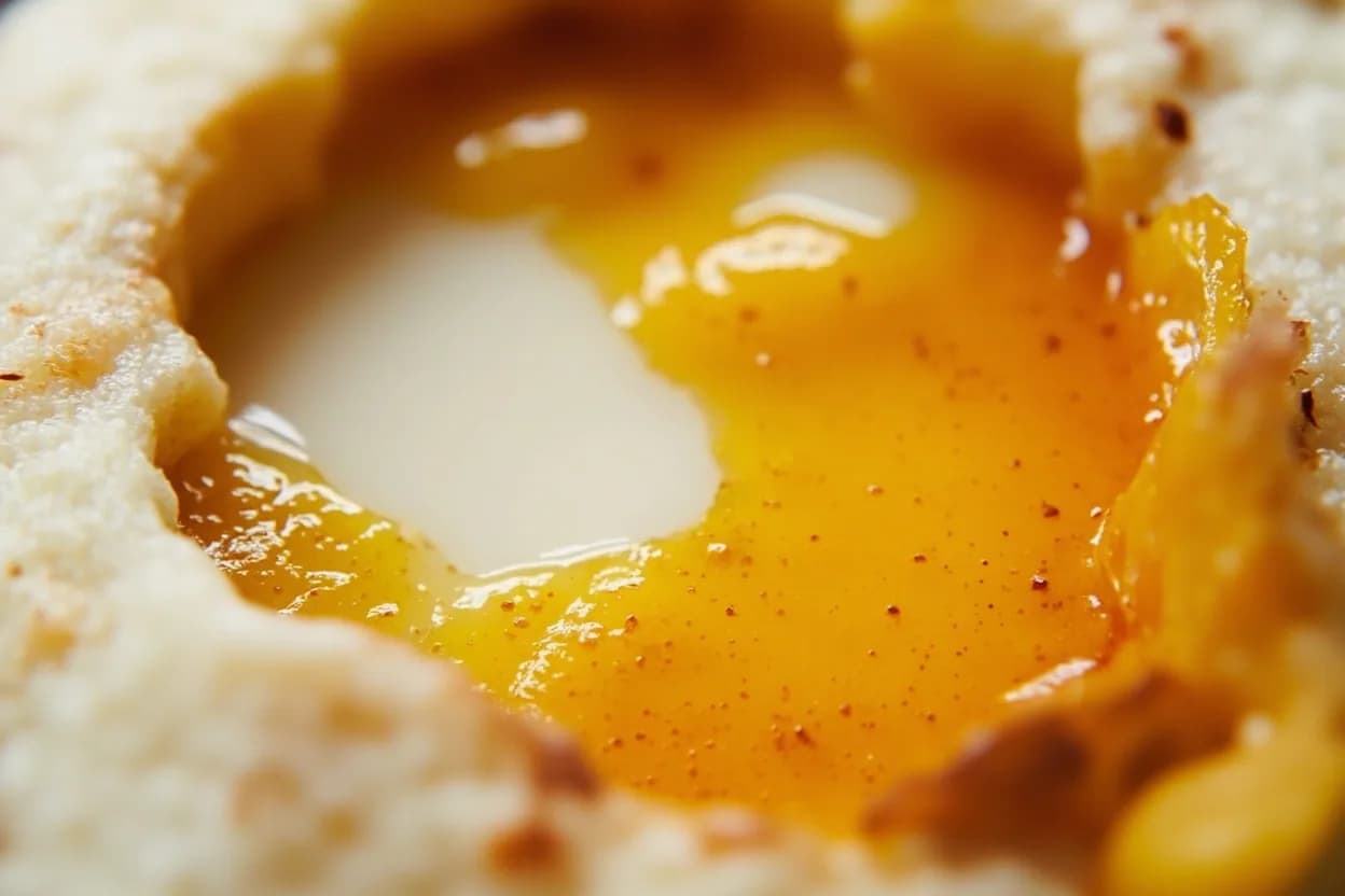 Coconut Milk Split Point at 80–85°C (176–185°F) sustained; higher heat accelerates splitting. Fresh and canned coconut milk contain roughly 17–24% fat in emulsified form. Visual cues: Golden, translucent oil pools at the edges or surface of the pan — clearly distinct from the opaque white liquid below, Sizzling and spitting increases sharply as free oil reaches frying temperatures, The milk's white colour shifts to pale yellow as fat separates; the remaining liquid turns more translucent.