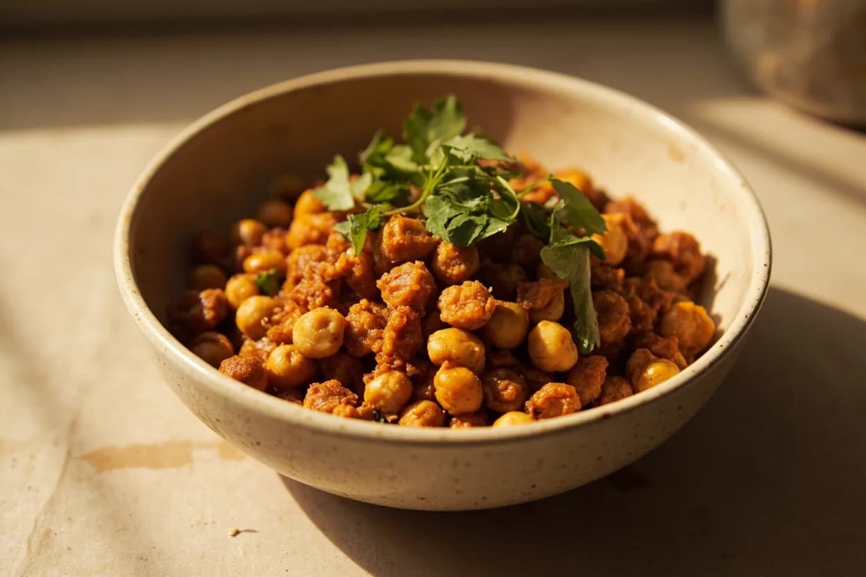 Dried Legume Fully Cooked Stage in practice — Chana masala. Chickpeas (Cicer arietinum) have a notably forgiving window — they hold shape even 15–20 minutes past standard doneness, making them ideal for long-simmered stews.