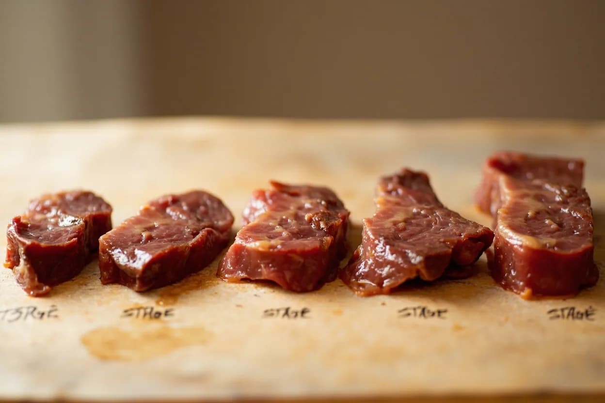 Duck Breast: Medium-Rare (Rosé) Target in context — the stages just below and above, side-by-side. Unlike chicken or turkey, duck breast — particularly the magret de canard from Moulard or Muscovy ducks raised for foie gras — is widely served medium-rare (rosé) at an internal temperature of 57–60°… Target reference Rare: 52–55°C (126–131°F) | Medium-rare (rosé): 57–60°C (135–140°F) | Medium: 63–65°C (145–149°F) | Well-done: 74°C+ (165°F+).