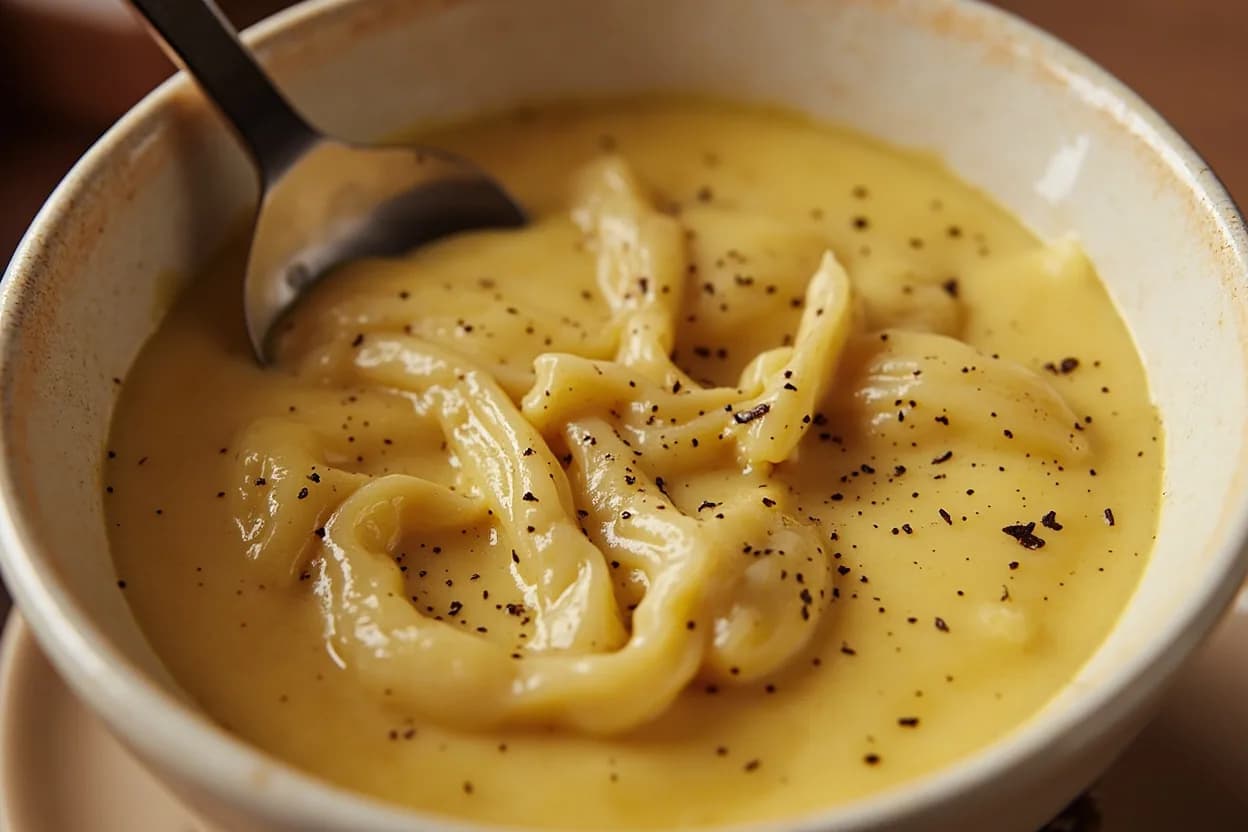 Fondue Service Temperature in practice — Swiss fondue moitié-moitié (Gruyère and Vacherin Fribourgeois). If the fondue separates — fat pooling, protein clumping — remove from heat immediately.