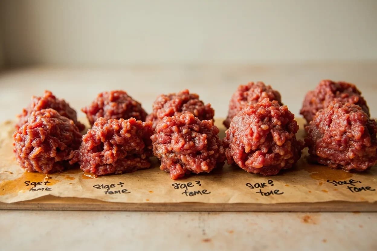 Ground Beef Safe Temperature in context — the stages just below and above, side-by-side. Ground beef carries a higher pathogen risk than whole-muscle cuts because grinding distributes surface bacteria (principally E. Target reference 71°C / 160°F.