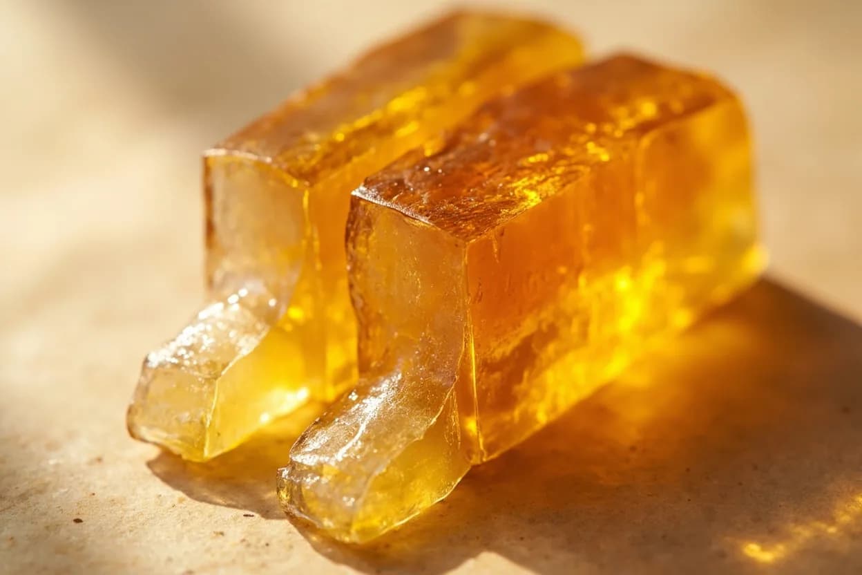 Isomalt Working Temperature at Cooked to 155–165°C (311–329°F); working/manipulation temperature 70–80°C (158–176°F). At 155–165°C, isomalt melts fully and all residual water evaporates, producing a clear, colorless melt with very low viscosity. Visual cues: Melt appearance: colorless to very pale yellow; does not brown readily at casting temperature, Working texture at 70–80°C: smooth, supple, less tacky than sucrose-based sugar; pulls cleanly with a silky feel, Sheen when pulled: brilliant, glassy shine; transmits light with exceptional clarity.