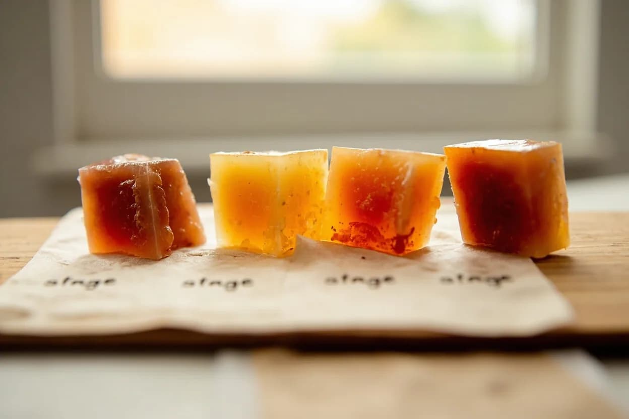 Jam & Preserve Set Point in context — the stages just below and above, side-by-side. The set point of jam and preserves is the temperature at which a boiling sugar-fruit mixture containing sufficient pectin, acid, and sugar has concentrated enough for the pectin molecules to crosslin… Target reference 104–105°C (219–221°F).