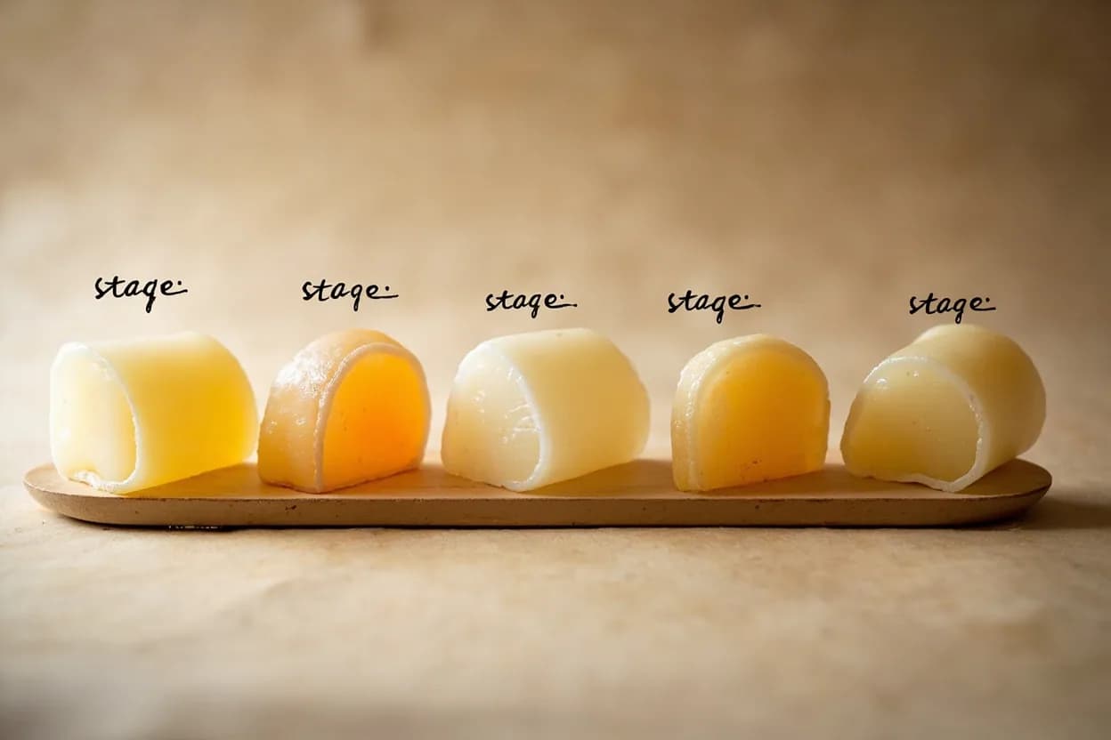 Lacto-Fermentation Brine Acidity Target in context — the stages just below and above, side-by-side. Lacto-fermentation is complete — and the product is microbiologically safe — when the brine pH falls to 3. Target reference pH 3.5–4.0 (final acidity target).