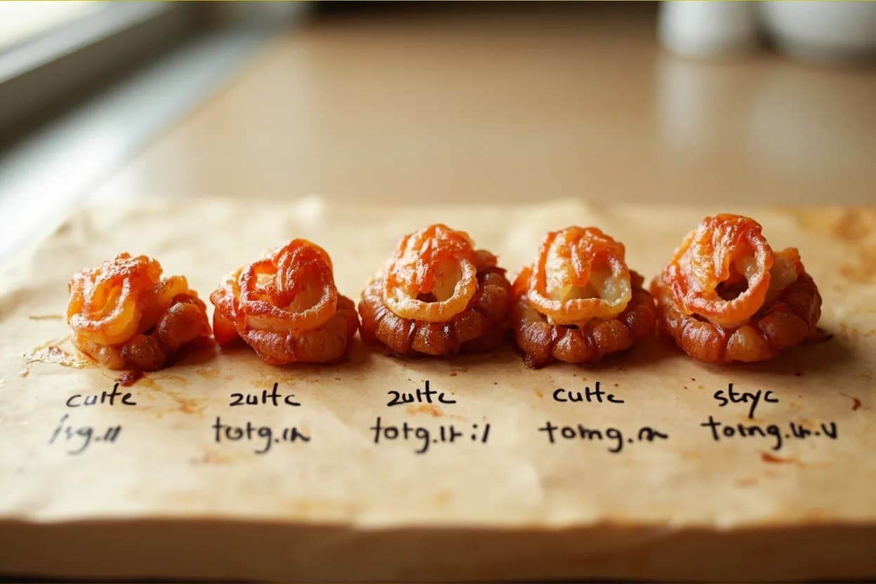 Lobster Tail: Curl & Internal Temperature in context — the stages just below and above, side-by-side. The lobster tail contains the abdominal flexor muscles, which the animal uses to execute its powerful escape-flip. Target reference 60–63°C (140–145°F).