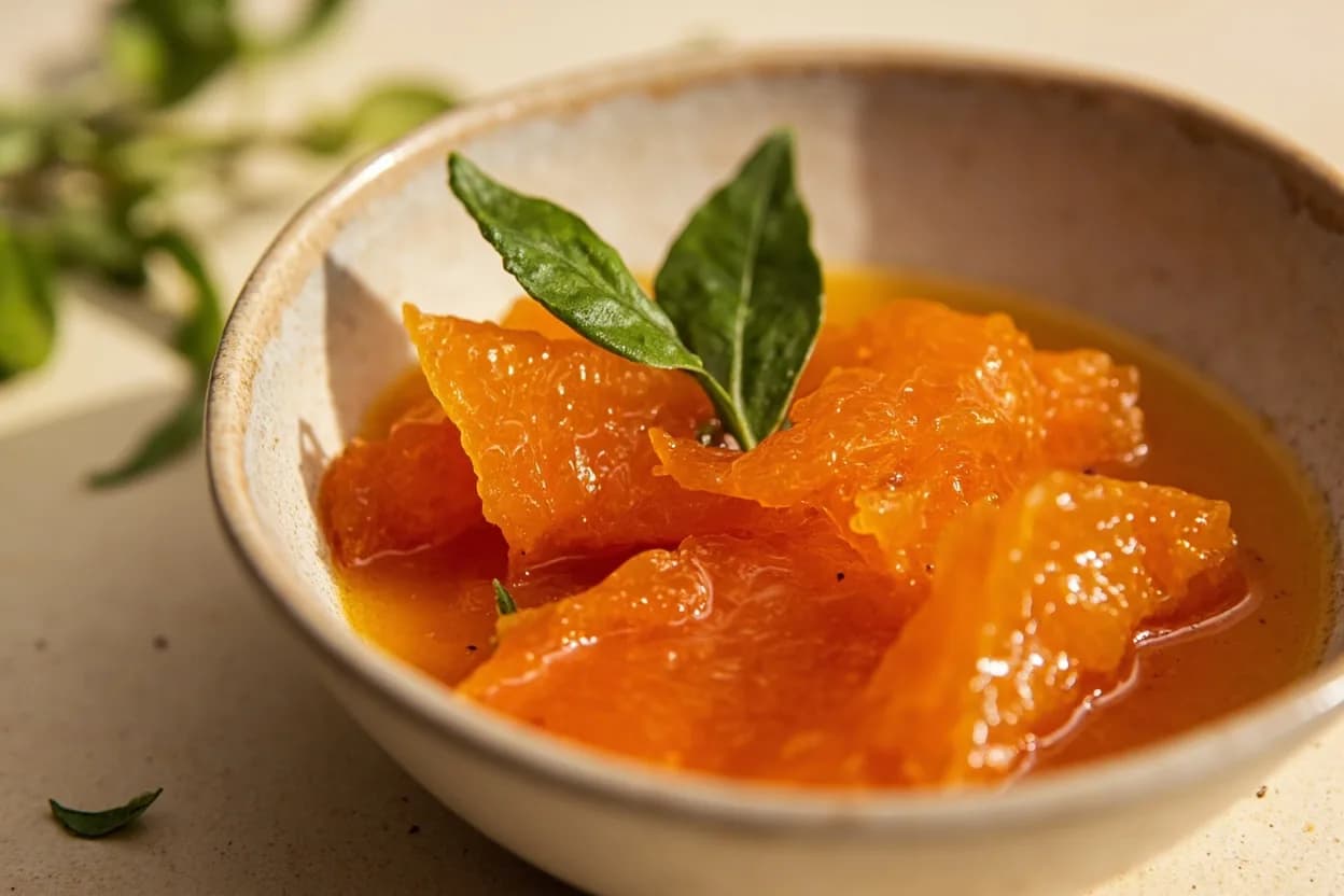 Marmalade Set Point in practice — Seville orange marmalade (the British classic, made in January-February from bitter oranges). Traditional marmalade production has two distinct phases: the initial long, gentle simmer of the fruit (and pith bag) to soften peel, extract pectin, and fully hydrate the peel strands (often 1–2 hours); and the second rapid, fierce boil t…