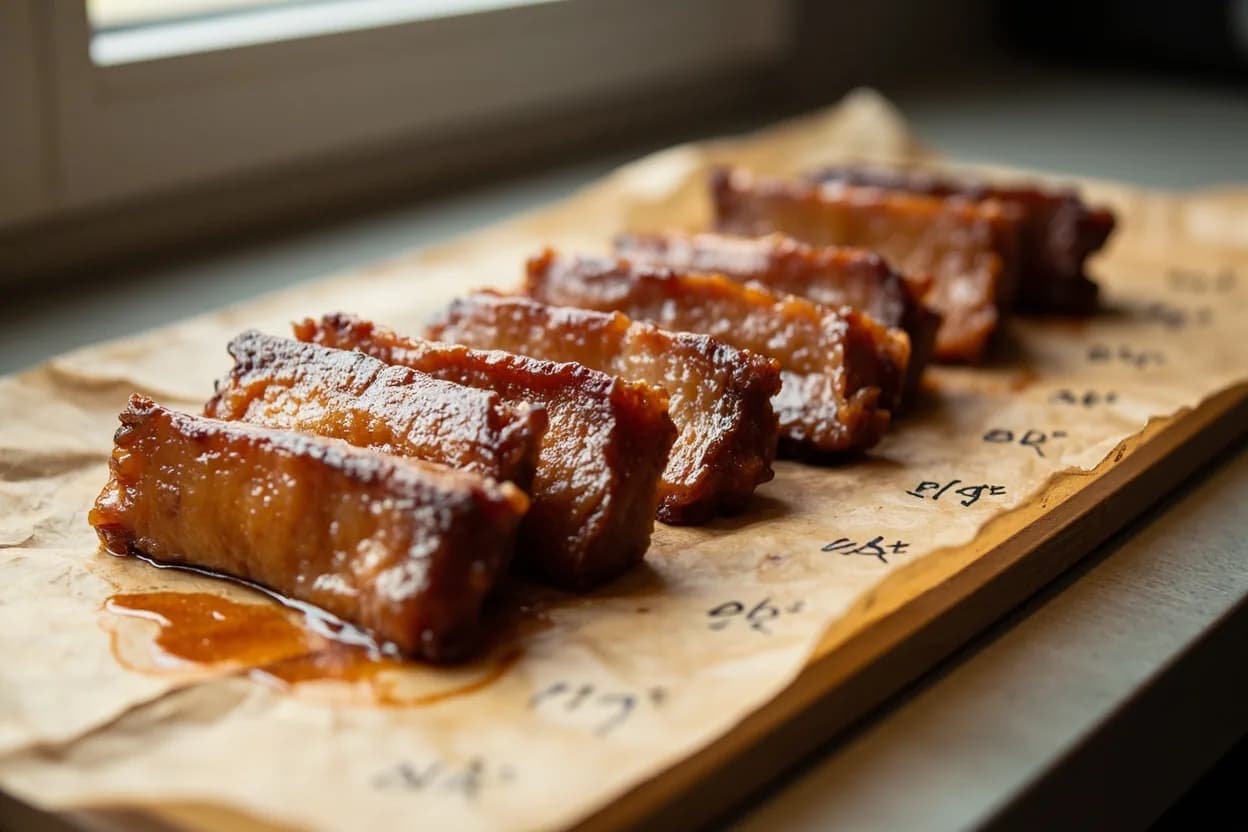 Pork Char Siu Internal Temperature & Caramelization in context — the stages just below and above, side-by-side. Char siu (叉烧, Cantonese: 'fork-roasted') is a Cantonese BBQ technique applied most often to pork shoulder, neck, or loin strips marinated in a complex sweet-savory glaze (hoisin, honey, soy sauce, Sh… Target reference 71–77°C (160–170°F) internal; glaze surface reaches 150–180°C (300–355°F) during caramelization phase.