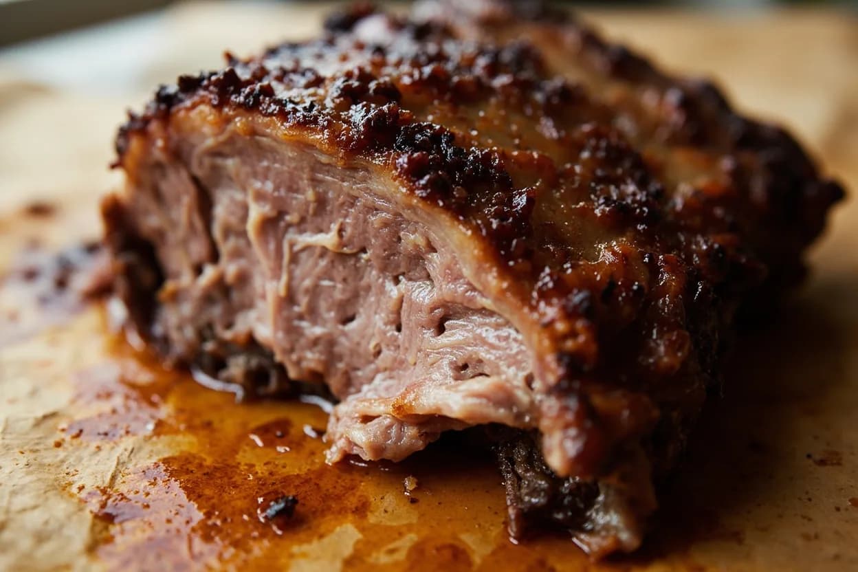 Pork Shoulder: Pulled Pork Shred-Ready Temperature at 195–205°F (90–96°C). Above 160°F (71°C) collagen begins hydrolyzing into gelatin, but the reaction is time-dependent. Visual cues: A probe or skewer slides into the thickest part of the shoulder with zero resistance — sometimes called the 'butter test', The blade bone (scapula) wiggles freely and can be pulled out cleanly with a gentle tug, The outer bark (crust) is firm, mahogany-dark, and does not weep liquid when pressed.