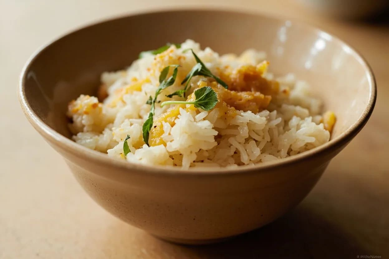 Rice Tahdig Set Point in practice — Chelo (plain Persian steamed rice). Authentic tahdig is generously oiled — 3 to 4 tablespoons for a 4-serving pot.