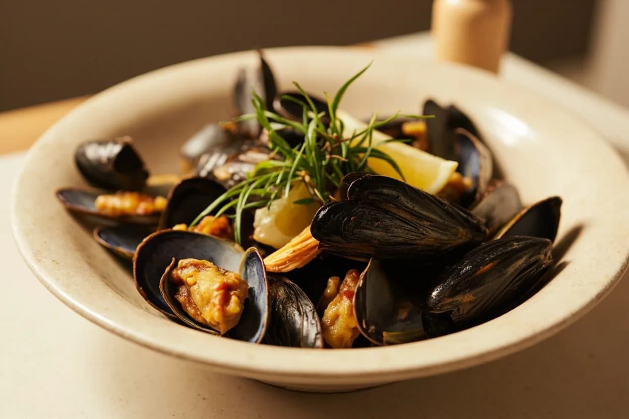Shellfish: Mussel & Clam Shell-Opening Point in practice — Moules marinières. The common rule 'throw away any that don't open' is broadly correct but requires context.