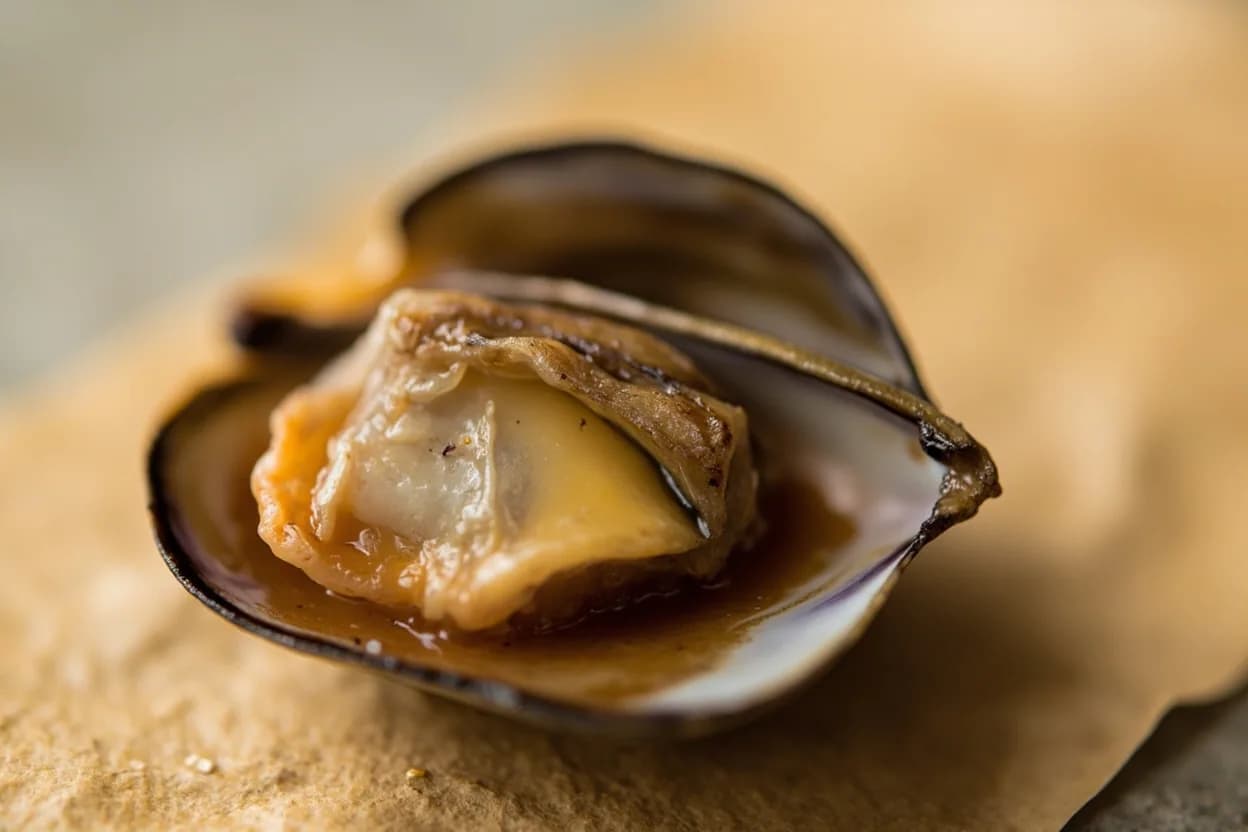 Shellfish: Mussel & Clam Shell-Opening Point at 63–70°C (145–158°F). Adductor muscle myosin and actin denature beginning around 60°C, reducing the force holding the valves shut. Visual cues: Shell valves open at least 1–2 cm with no muscular resistance when nudged, Mantle frill transitions from translucent and glassy to opaque and plump, Interior liquor shifts from clear to milky-white.