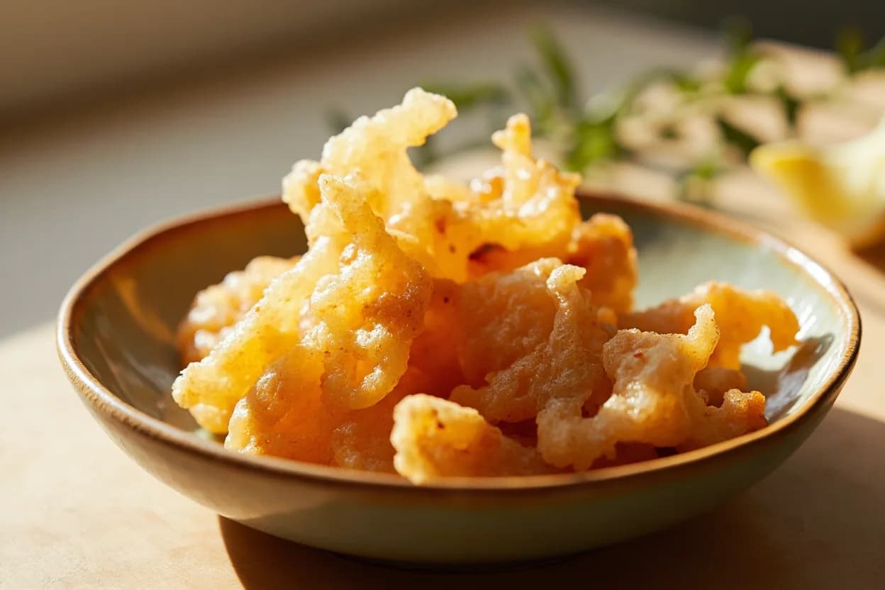 Tempura Oil Temperature Stages in practice — Ebi tempura (shrimp tempura). The batter for tempura must be made immediately before frying and kept over ice during service.
