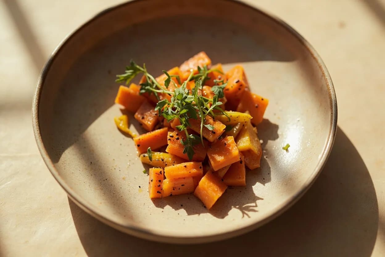 Anise in its element — Pastis (French anise spirit). Adventurous crossover: Carrot — Both carrot and anise are in the Apiaceae (carrot) family; their shared aromatic backbone creates unexpectedly harmonious soups, glazed vegetables, and purées..