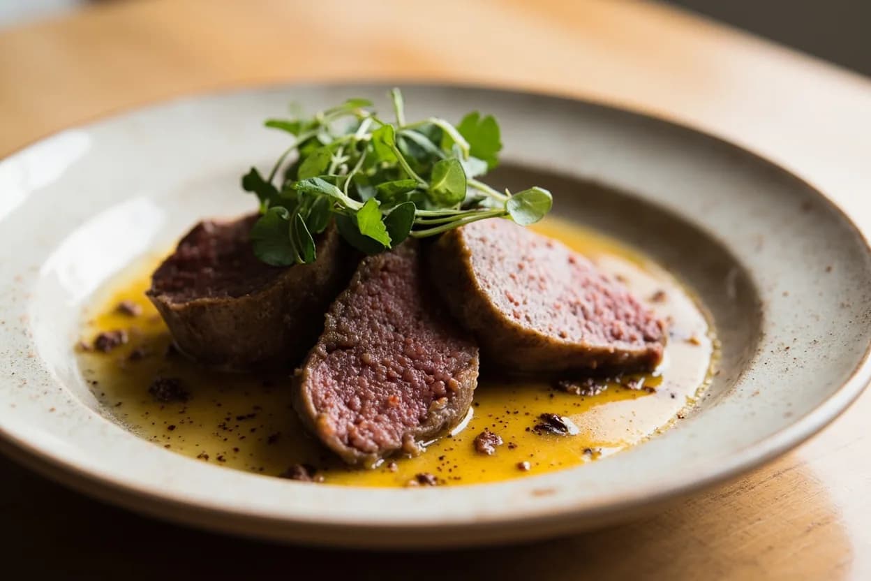 Cacao Nib in its element — Mexican mole negro. Adventurous crossover: Duck breast — A dry rub of nibs, ancho chile, and brown sugar mirrors the mole tradition — fat from the duck skin tempers the bitter edge..