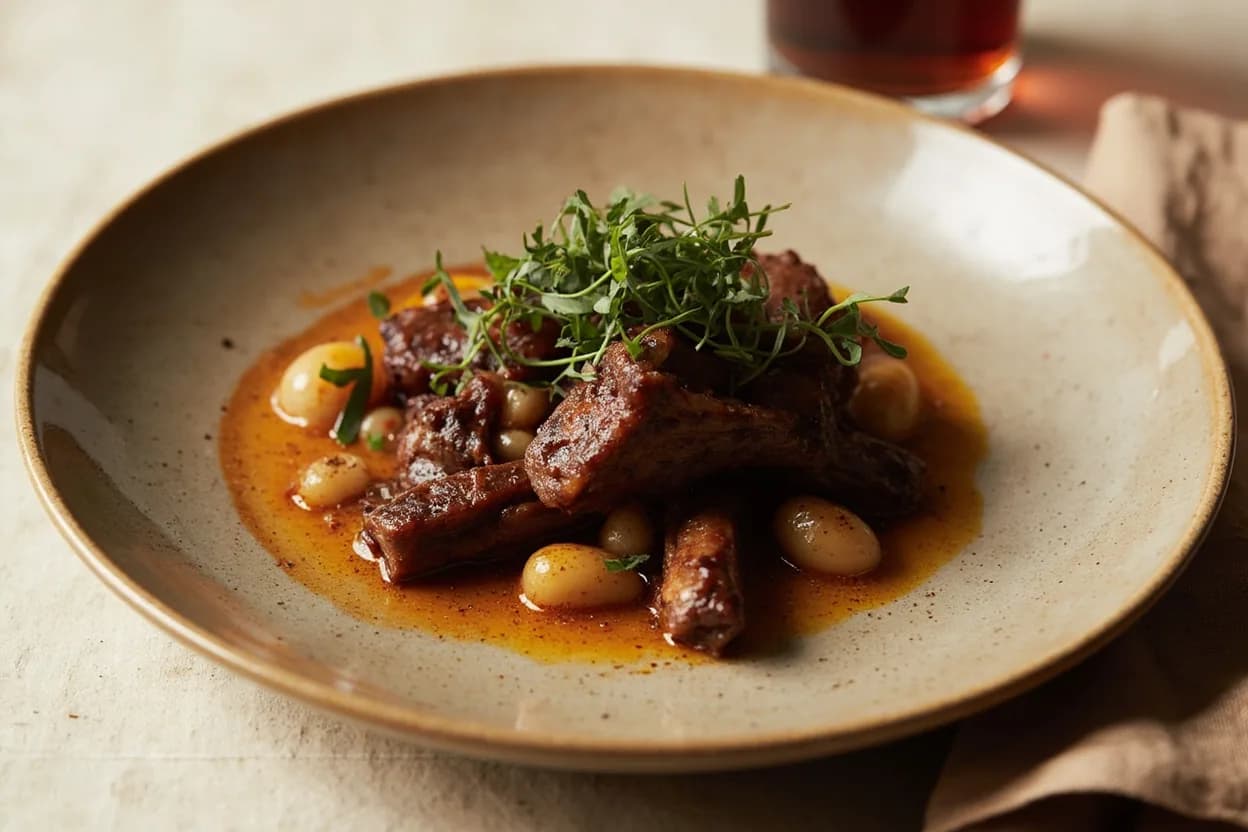Cinnamon in its element — Persian khoresh-e-fesenjān. Adventurous crossover: Red wine (braised short ribs or coq au vin variant) — A single cinnamon stick added to a red wine braise echoes the spice's natural occurrence in wine's own tannin aromatics; it deepens the fruit notes and adds a subtle Eastern-Mediterranean character..