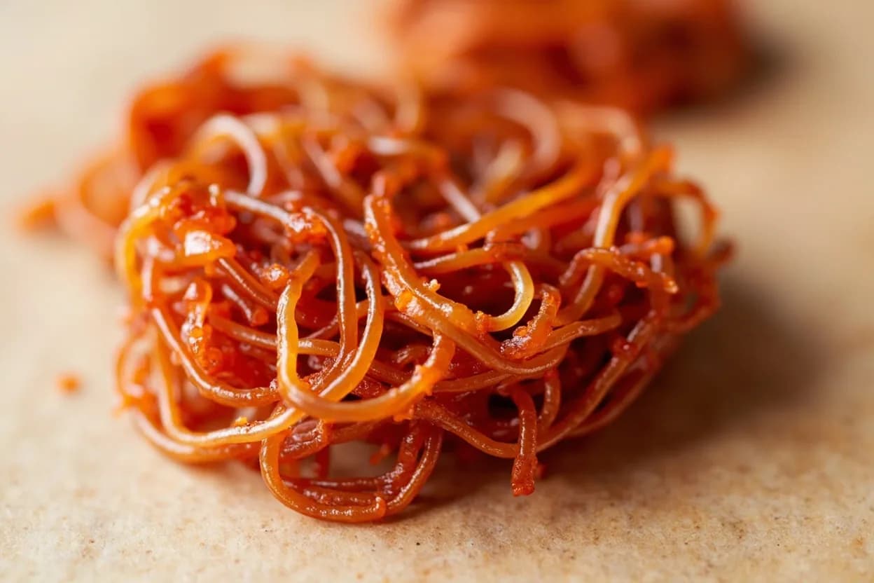 Doubanjiang in its natural form. Doubanjiang is a fermented paste made from broad beans (fava beans), dried Sichuan chili peppers, salt, and flour, traditionally produced in Pixian County, Chengdu, Sichuan Province, where the local … Tasting profile: intense, layered umami from fermented broad bean protein breakdown, building, persistent chili heat with earthy gochugaru-like pepper character, salty and pungent — more assertive than Korean gochujang, deep reddish oil from chili pigments released during frying.