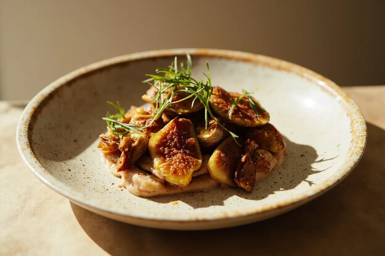 Dried Figs in its element — Khoresh-e anjir (Persian fig and lamb stew). Adventurous crossover: Saffron — In Persian cooking, saffron's floral, slightly metallic character is a regal counterpart to dried fig — both are luxury ingredients in the Persian pantry, used together in polo (rice) and khoresh..