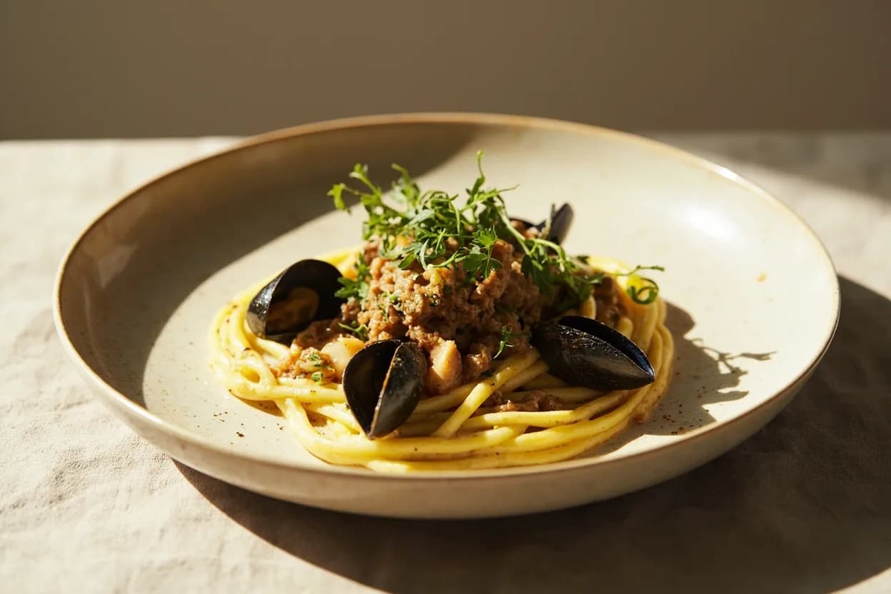 Epazote in its element — Frijoles negros de olla. Adventurous crossover: Clams or mussels — The brininess of shellfish and epazote's resinous character create a complex maritime-herb pairing; used in Mexican coastal soups (caldo de almejas)..