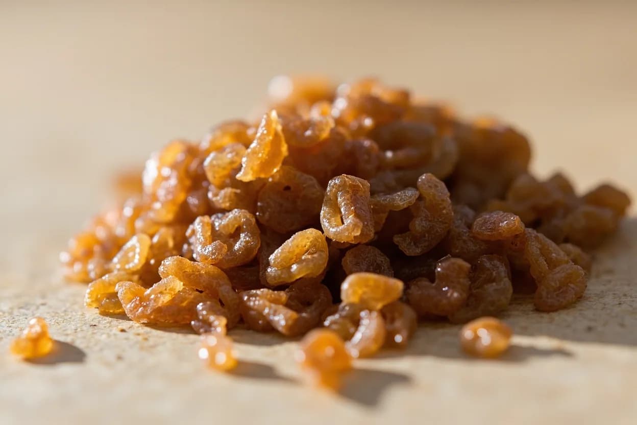 Fermented Fish Paste (Belacan) in its natural form. Belacan is a firm, dark-brown block of fermented shrimp paste made from tiny shrimp (Acetes) that have been sun-dried, salted, and allowed to ferment for weeks to months before being pressed into blo… Tasting profile: intense umami (glutamates from fermentation), roasted shrimp sweetness when toasted, sulfurous, ammoniac funk (raw), briny, salt-forward.