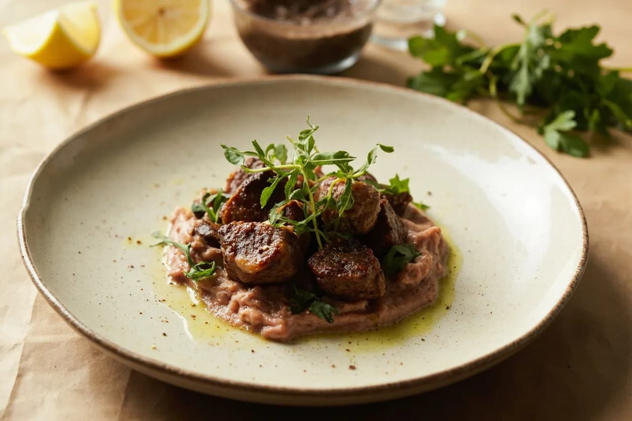 Horseradish in its element — Chrain (Ashkenazi beet-horseradish relish). Adventurous crossover: Dark chocolate — A fine-chocolate counterpart: bitter cocoa and sharp isothiocyanates resonate in the same nasal channel; used in modern pastry and artisan bonbons..