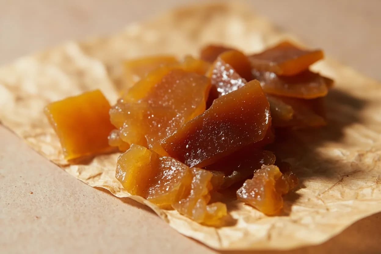 Jaggery in its natural form. Jaggery is an unrefined, non-centrifugal cane sugar (and sometimes palm sugar) produced throughout South Asia, Southeast Asia, and Africa by boiling sugarcane juice or palm sap to a thick mass and ca… Tasting profile: deep molasses, dark caramel and toffee, earthy, mineral undertone, faint smokiness.