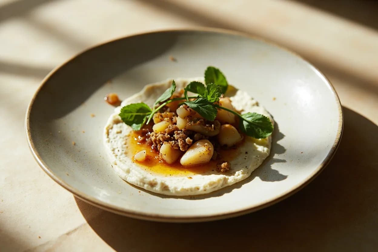 Labneh in its element — Mezze spread. Adventurous crossover: Honey and toasted pine nuts — Chestnut or thyme honey's floral complexity plays against labneh's tang in the same way it works with Greek yogurt, while pine nuts add resinous fat and textural crunch — a Levantine mezze-dessert hybrid..