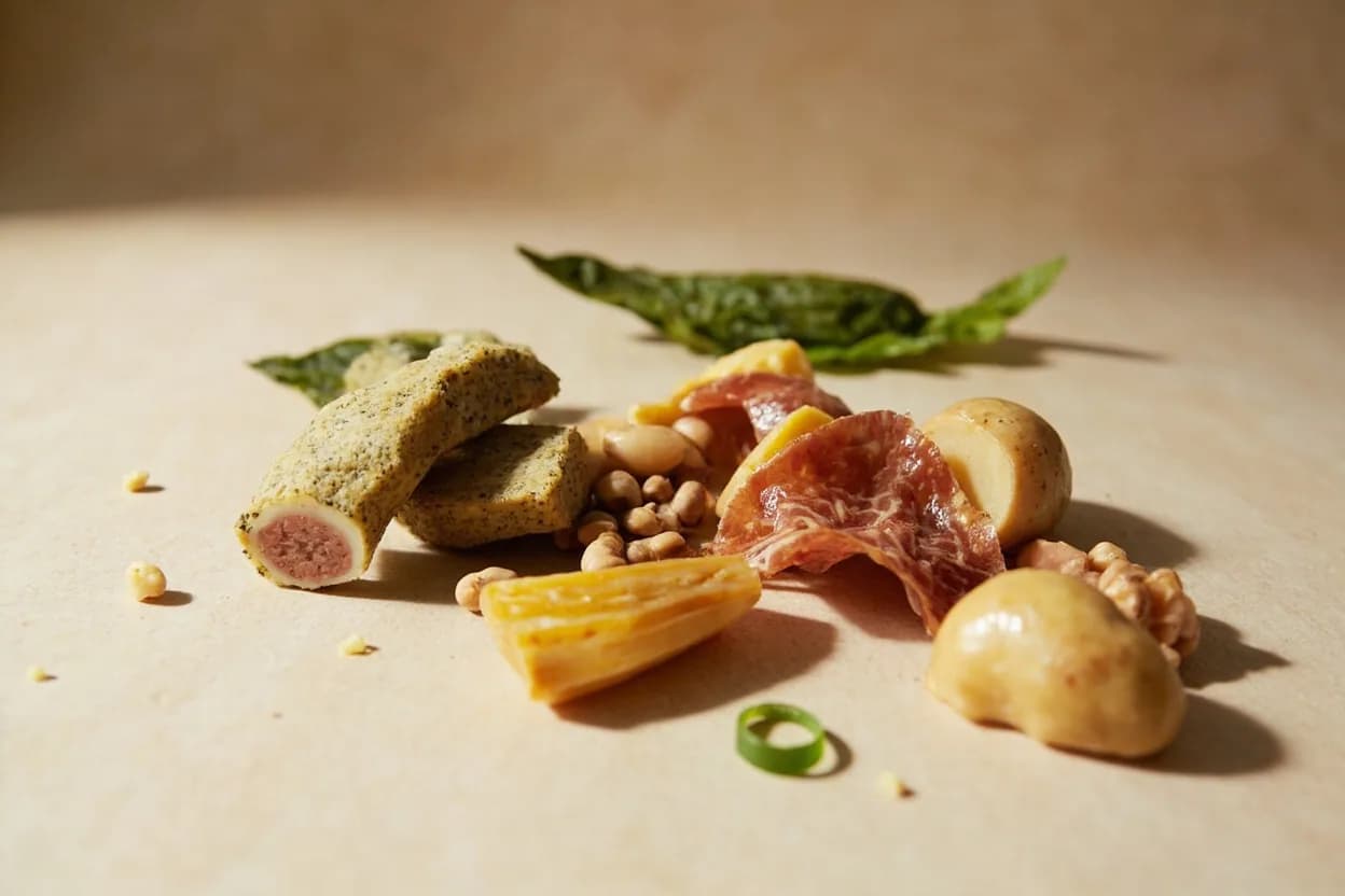 Lovage paired with potato (British, German) — the canonical affinity made visible. Lovage soup — potato and lovage — is a British and German classic: the starch absorbs and mellows lovage's intensity while the herb deepens the soup's savory base.
