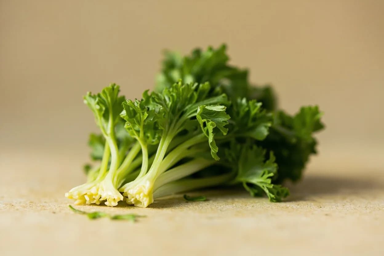 Lovage in its natural form. Lovage (Levisticum officinale) is a tall perennial herb of the carrot family with large, dark-green, deeply lobed leaves that carry an intense, celery-like aroma amplified by notes of parsley, anise,… Tasting profile: intense celery-parsley, warm anise undertone, earthy, slightly musky depth, curry-leaf warmth at the back palate.