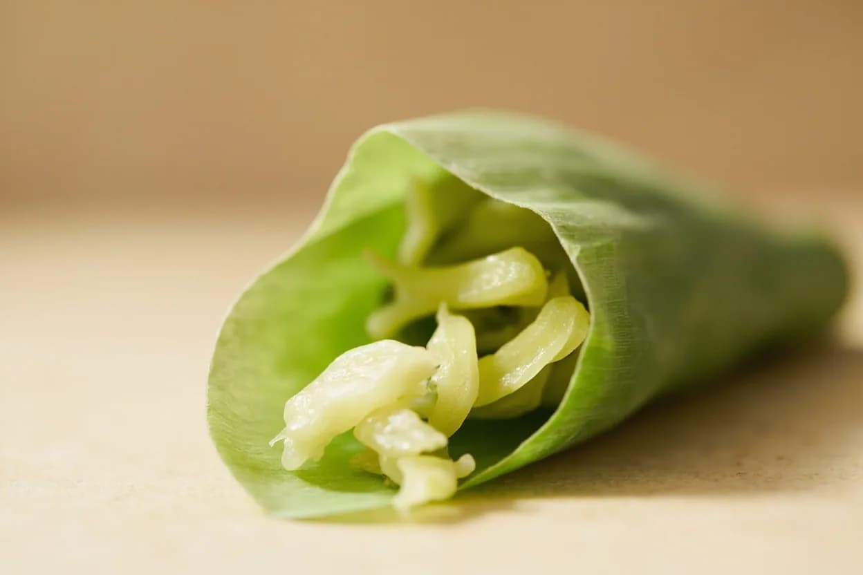Pandan Leaf in its natural form. Pandan (Pandanus amaryllifolius) is a tropical plant cultivated across Southeast Asia for its long, blade-like leaves, which contain 2-acetyl-1-pyrroline (2AP) — the same compound responsible for the… Tasting profile: vanilla-jasmine floral, grassy-green base note, creamy coconut undertone, hay-like warmth.