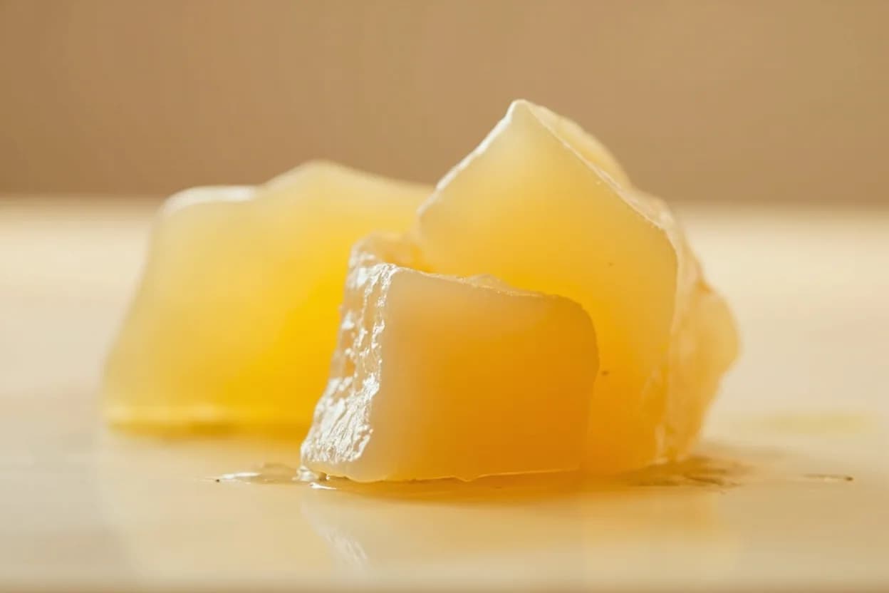 Rendered Duck Fat in its natural form. Rendered duck fat is the clarified subcutaneous and abdominal fat of the duck, obtained by slowly rendering (melting) the fat at low heat until all water evaporates and connective tissue is strained … Tasting profile: rich, round savory fat with faint poultry depth, subtle gamey undertone (duck-specific lipid compounds), creamy oleic mouthfeel without greasiness, mild sweetness underlying the savoriness.