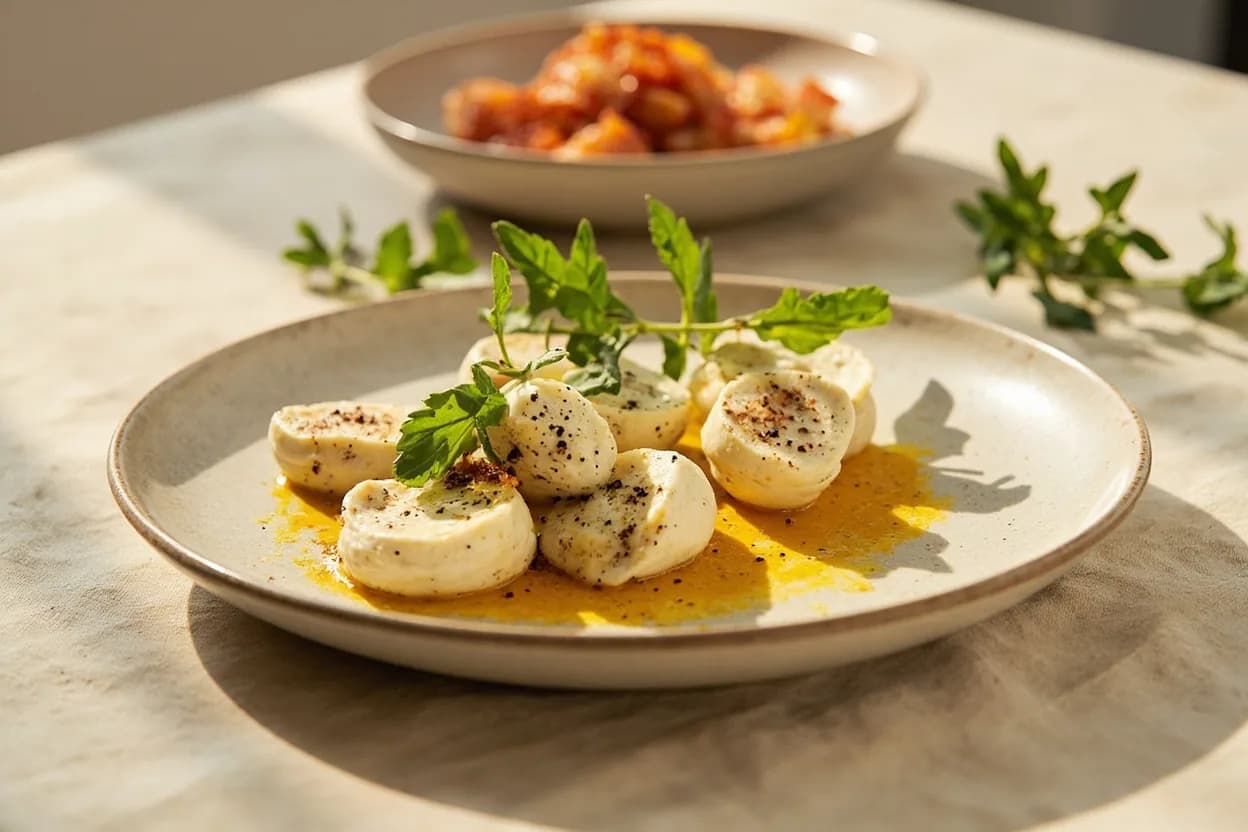 Ricotta in its element — Cannoli siciliani. Adventurous crossover: Saffron — Safranal and picrocrocin in saffron create a floral, metallic-hay complexity that transforms ricotta into something architectural; used in Sardinian-style pasta fillings and Middle Eastern cheese pastries..