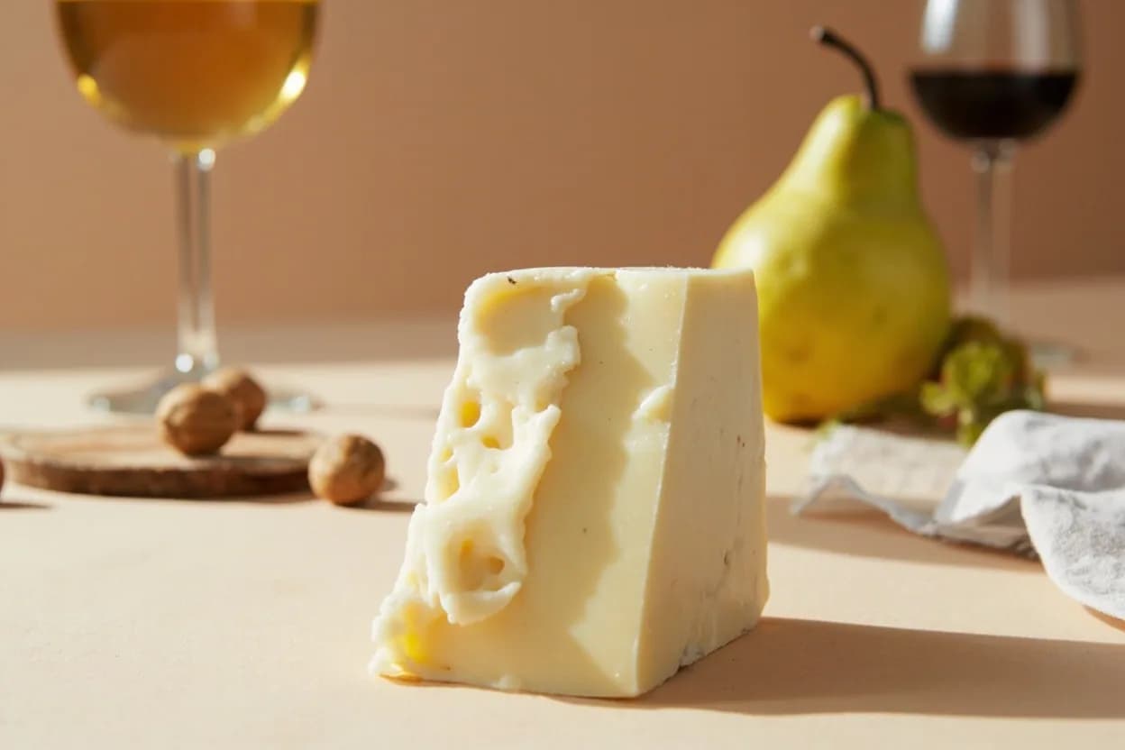 Roquefort paired with Sauternes (French) — the canonical affinity made visible. The supreme pairing: botrytised sweetness and acidity slice through the fat while honeyed fruit harmonizes with the cheese's pungency.
