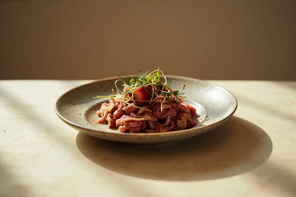 Shallot in its element — Beurre blanc. Adventurous crossover: Strawberry — Pickled shallots on strawberry salad or savory strawberry gastrique with shallot reduction — the berry's fruity acid echoes shallot's wine-like notes; a pairing that reads as sophisticated rather than strange..