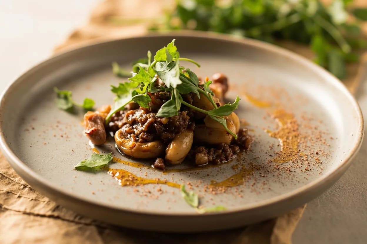 Tamarind in its element — Pad Thai (Thailand). Adventurous crossover: Dark chocolate — Tamarind's tartaric acid and dark fruit character have a genuine chemical affinity with 70%+ chocolate — as a ganache filling or sauce, the two deepen each other's fruit complexity without tipping into sweetness..