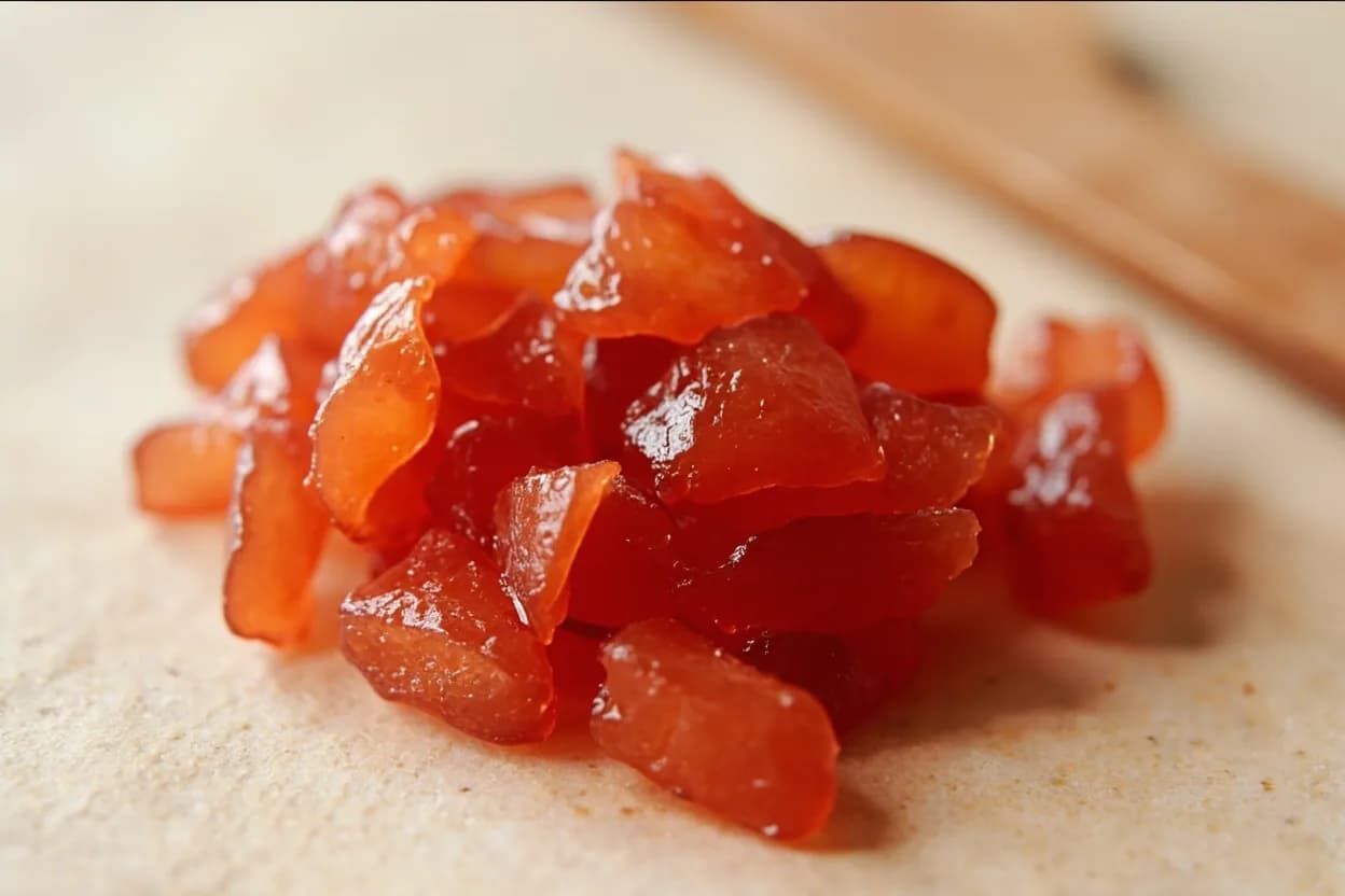 Umeboshi (Pickled Plum) in its natural form. Umeboshi (梅干し, 'dried plum') are Japanese ume fruit (Prunus mume — actually closer to apricot than European plum) that are pickled with salt and dried in the sun, then often colored with red shiso le… Tasting profile: intense citric and malic acidity — extremely sour, high saline saltiness, stone fruit sweetness (apricot-plum undercurrent), faint benzaldehyde almond note from the pit kernel.