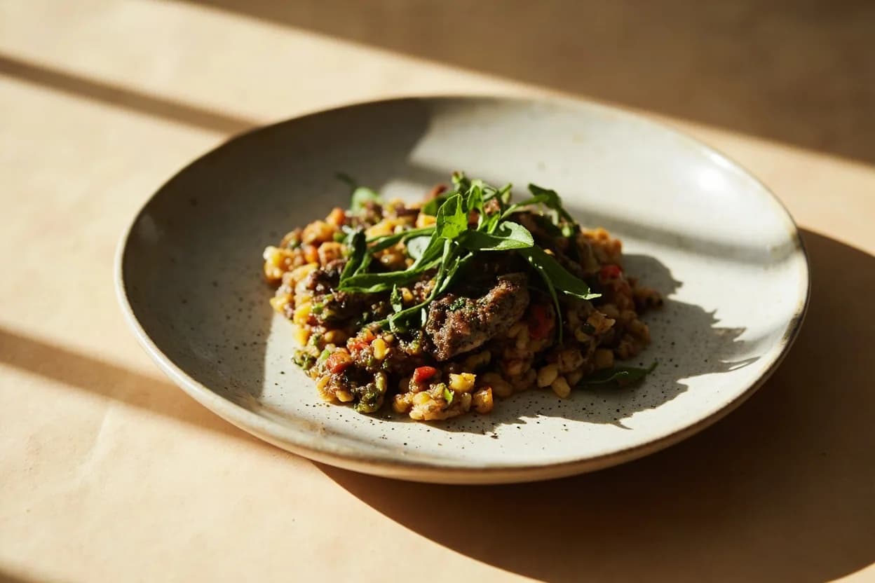 Uziza Leaf in its element — Egusi soup. Adventurous crossover: Dark chocolate — Uziza's piney bitterness mirrors the tannins in high-percentage chocolate; a chili-chocolate sauce with uziza reads as deeply complex..