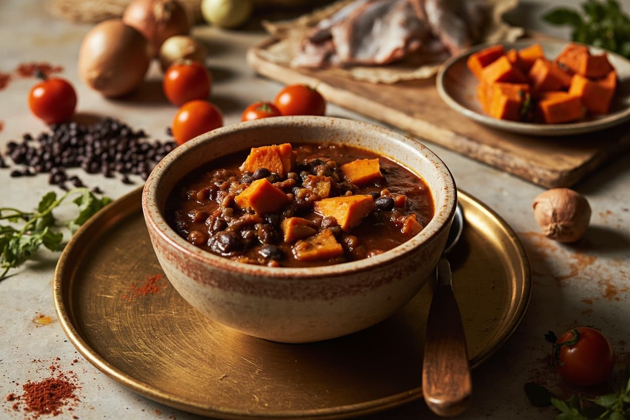 Black Bean and Sweet Potato West African Stew