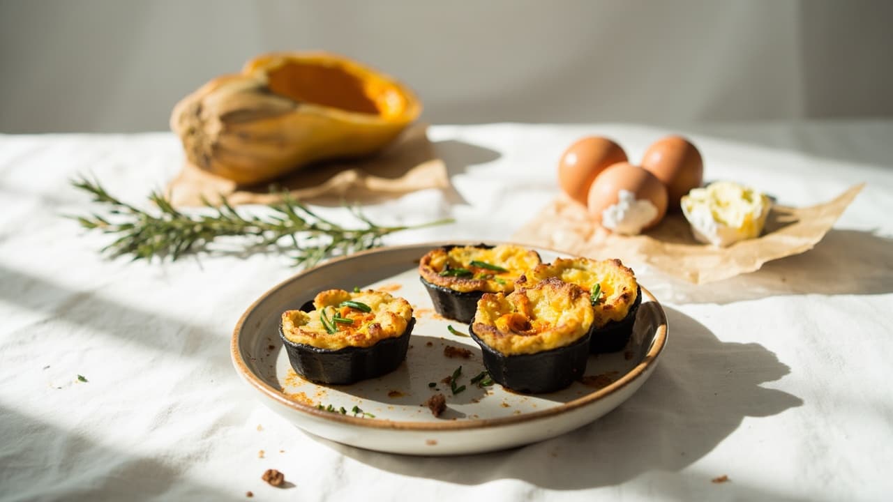Butternut Squash Mini Frittata Bites with Cinnamon and Rosemary