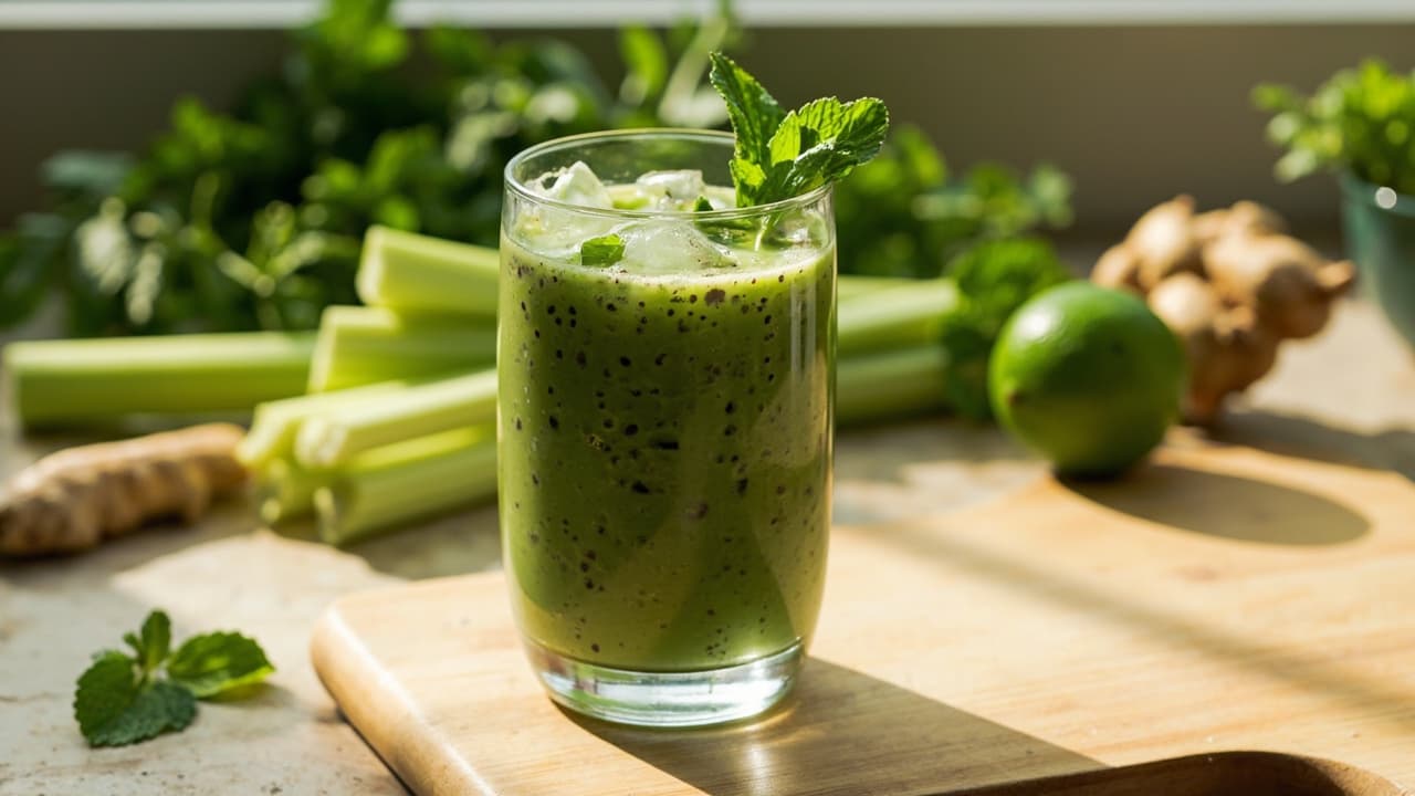 Celery Mint Ginger Chia Refresh